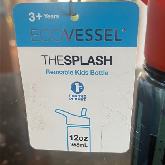 EcoVessel Splash Camping Design Kids Water Bottle with Orange Lid - 12 oz - Picture 2 of 6